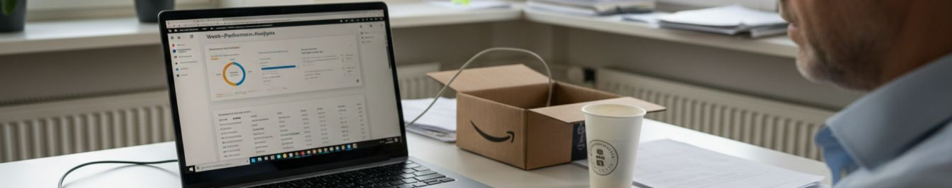 1772809020023_image Im Büro nimmt ein Mitarbeiter die Amazon-Werbekampagnen unter die Lupe.